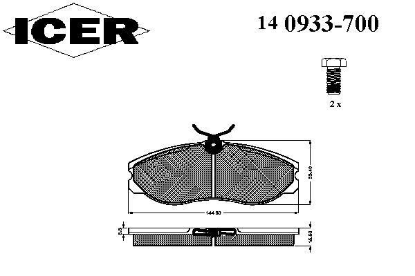 140933-700 Icer pastillas de freno delanteras