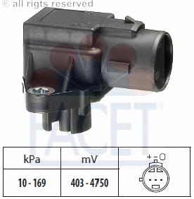 Sensor De Presion Del Colector De Admision 103031 Facet