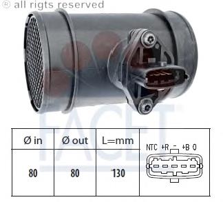 Sensor De Flujo De Aire/Medidor De Flujo (Flujo de Aire Masibo) 101445 Facet