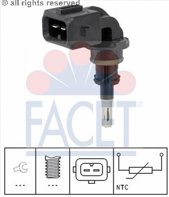 Sensor, temperatura del aire de admisión 104038 Facet