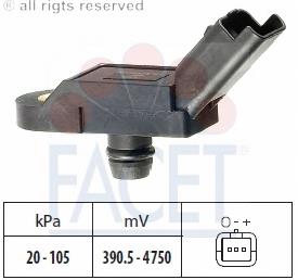 Sensor De Presion Del Colector De Admision 103164 Facet