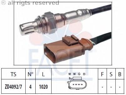 Sonda Lambda, Sensor de oxígeno despues del catalizador izquierdo 108172 Facet