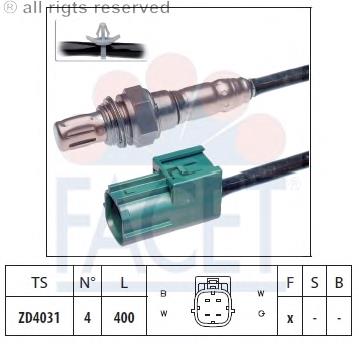 Sonda Lambda, Sensor de oxígeno antes del catalizador derecho 107759 Facet