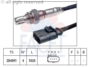 Sonda Lambda, Sensor de oxígeno despues del catalizador derecho 108041 Facet