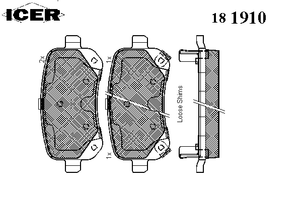 181910 Icer pastillas de freno traseras