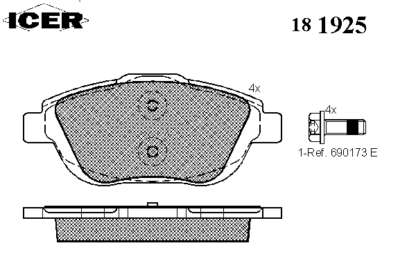 181925 Icer pastillas de freno delanteras