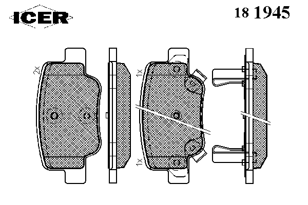 181945 Icer pastillas de freno traseras