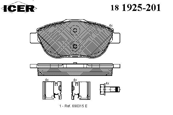 181925201 Icer pastillas de freno delanteras