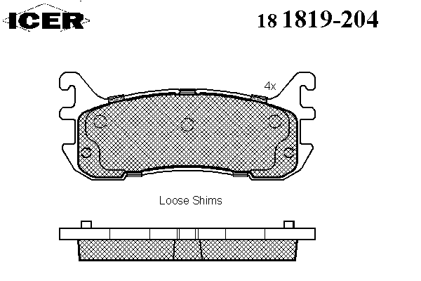 181819-204 Icer pastillas de freno traseras