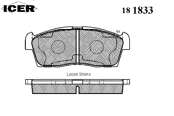 181833 Icer pastillas de freno delanteras