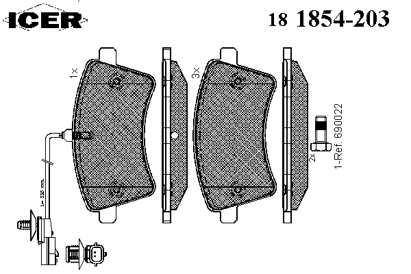 181854-203 Icer pastillas de freno delanteras