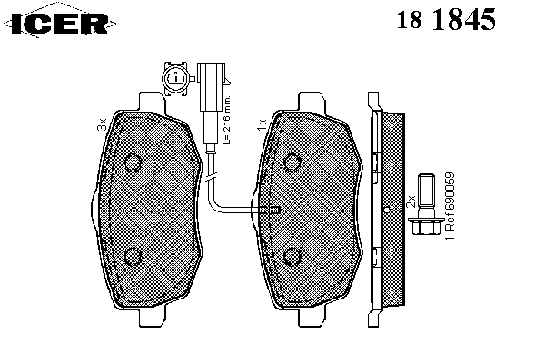 181845 Icer pastillas de freno delanteras