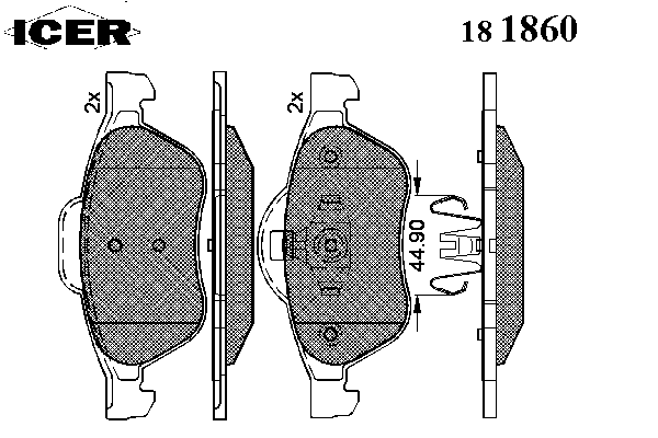 Pastillas de freno delanteras Icer 181860