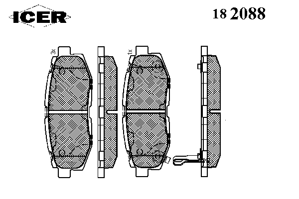 182088 Icer pastillas de freno traseras