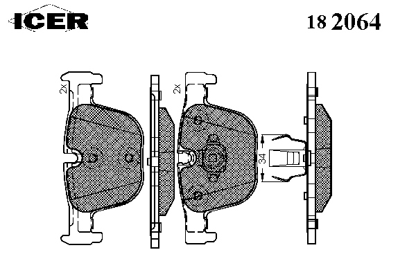 182064 Icer pastillas de freno traseras