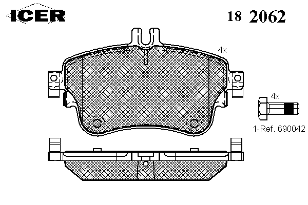 182062 Icer pastillas de freno delanteras