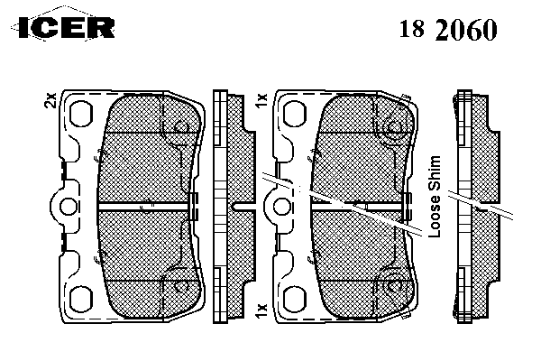 182060 Icer pastillas de freno traseras