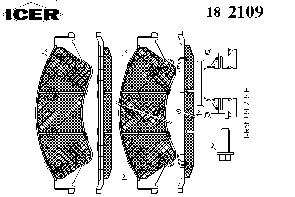 182109 Icer pastillas de freno delanteras