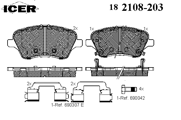 182108-203 Icer pastillas de freno delanteras