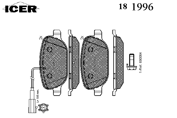 181996 Icer pastillas de freno traseras