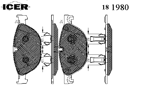 181980 Icer pastillas de freno delanteras