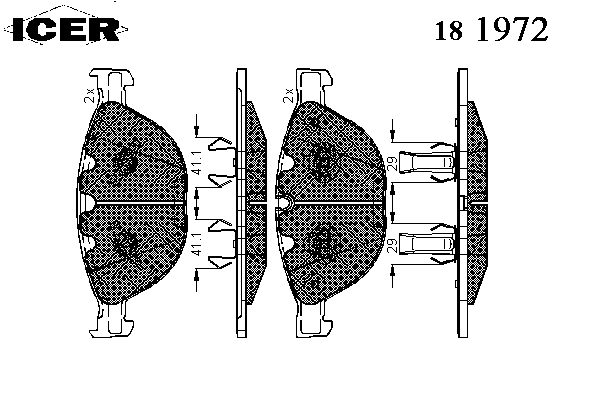 181972 Icer pastillas de freno delanteras