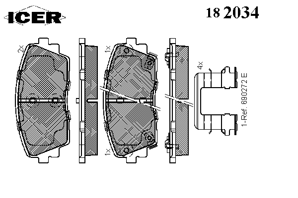 182034 Icer pastillas de freno delanteras