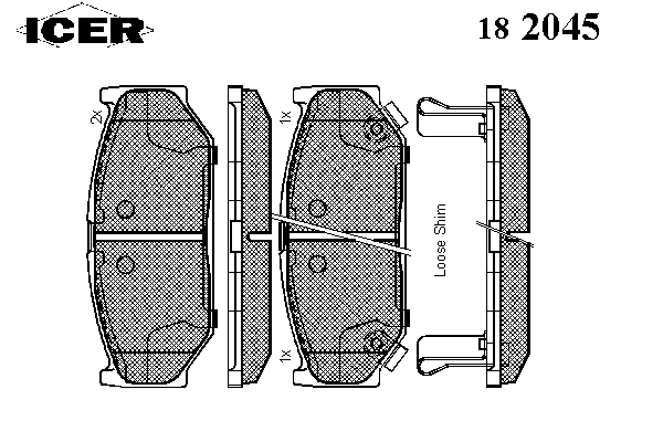 182045 Icer pastillas de freno delanteras