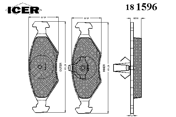 181596 Icer pastillas de freno delanteras