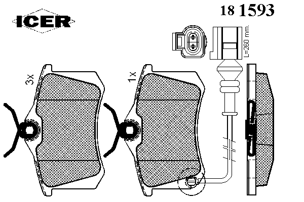 181593 Icer pastillas de freno traseras