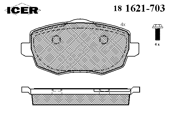 181621-703 Icer pastillas de freno delanteras