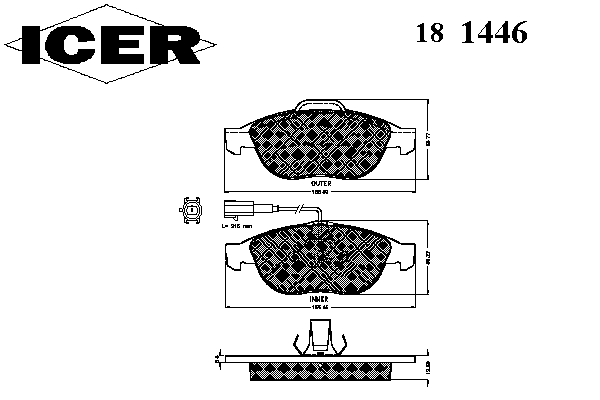 181446 Icer pastillas de freno delanteras