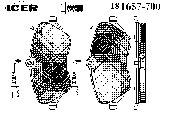 181657-700 Icer pastillas de freno delanteras