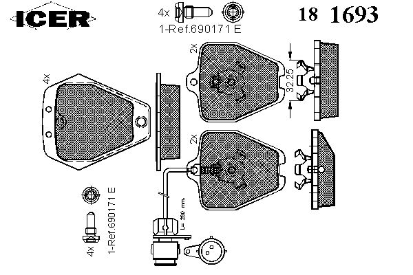 181693 Icer pastillas de freno delanteras