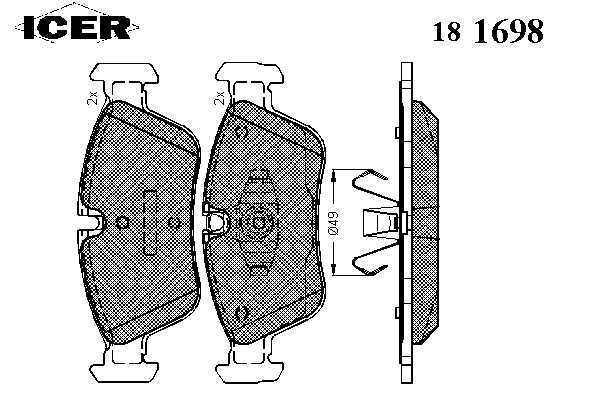 181698 Icer pastillas de freno delanteras