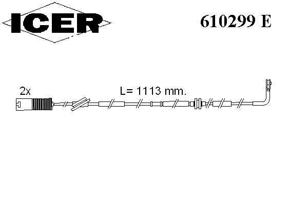 610299 E Icer contacto de aviso, desgaste de los frenos