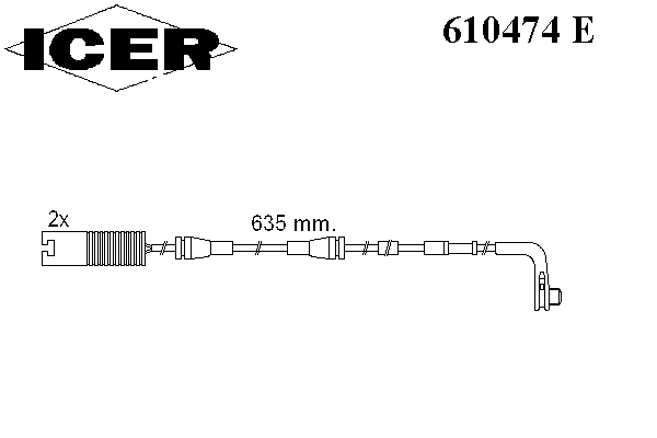 610474 E Icer contacto de aviso, desgaste de los frenos