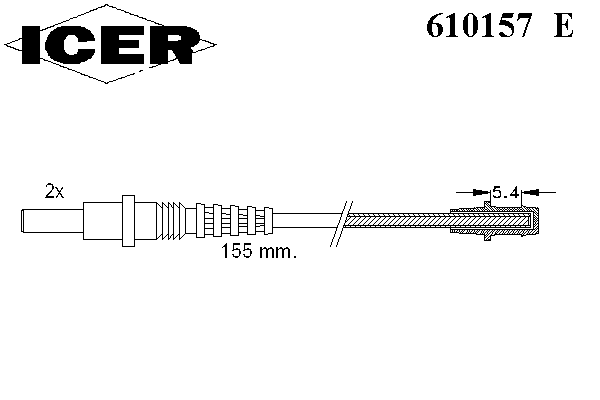 610157 E Icer contacto de aviso, desgaste de los frenos, trasero