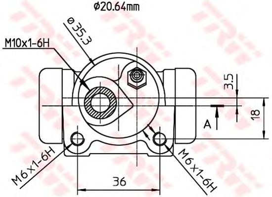 Cilindro de freno de rueda trasero BWF162 TRW