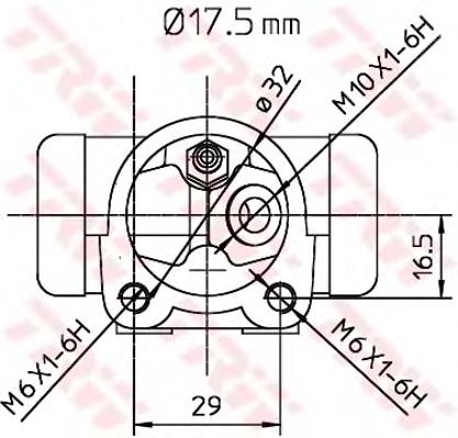 Cilindro de freno de rueda trasero BWC248 TRW