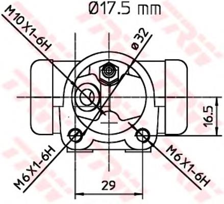 Cilindro de freno de rueda trasero BWC247 TRW