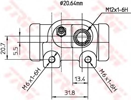 BWF288 TRW cilindro de freno de rueda trasero