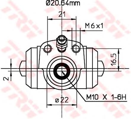 Cilindro de freno de rueda trasero BWF295 TRW