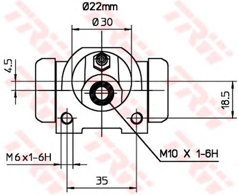 BWF253 TRW cilindro de freno de rueda trasero