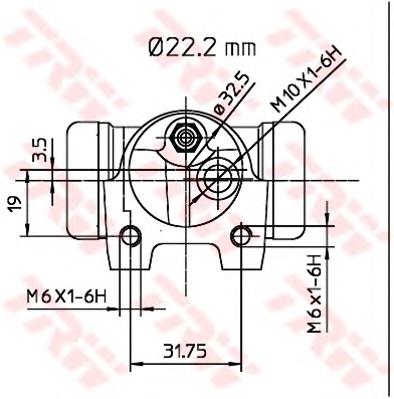 Cilindro de freno de rueda trasera TRW BWH134 precio, desde 12,36 EUR