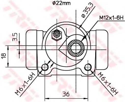 Cilindro de freno de rueda trasera TRW BWH186 precio, desde 19,72 EUR