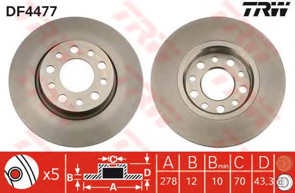 DF4477 TRW Freno de disco trasero