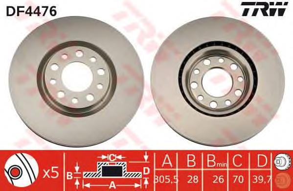 Frenos delanteros TRW DF4476 precio, desde 61,39 EUR