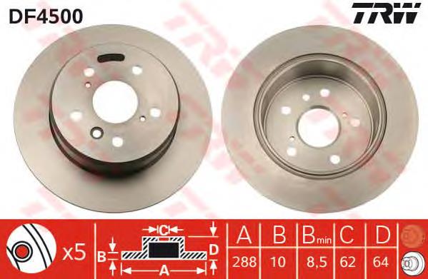 Frenos traseros TRW DF4500