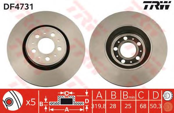 Disco de freno DF4731 TRW
